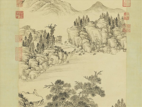 清董邦達松泉濯足圖　軸