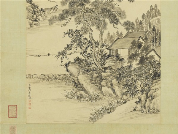 清董邦達松泉濯足圖　軸