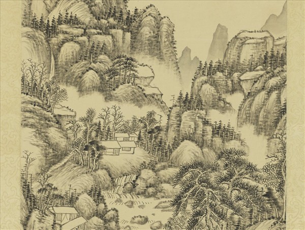 清董邦達水閣聽泉　軸