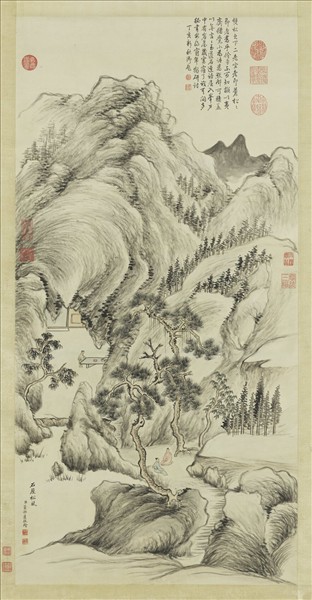 清董邦達石屋松風　軸