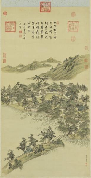 清董邦達畫曲院風荷　軸