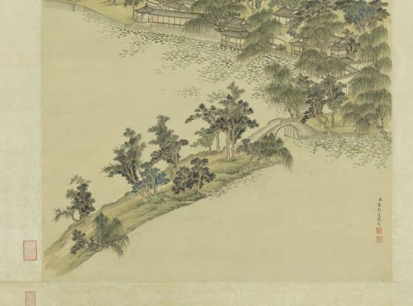 清董邦達畫曲院風荷　軸