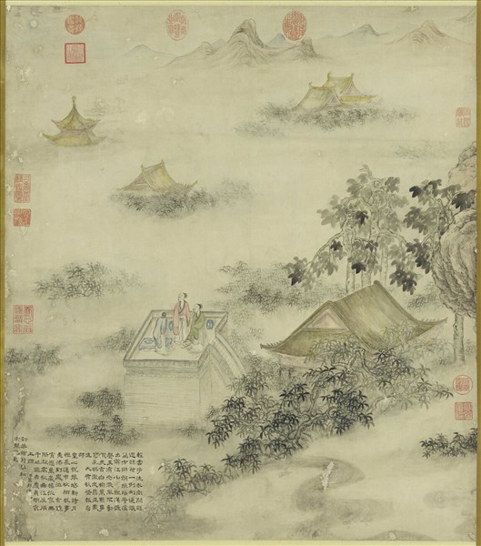 清董邦達畫中秋帖子詩意　軸