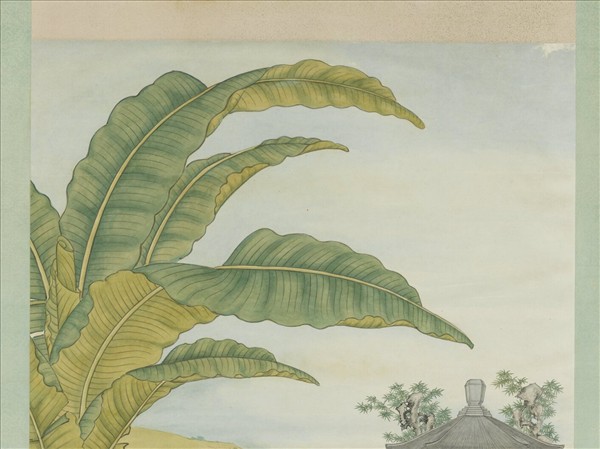 清許良標芭蕉美人圖　軸