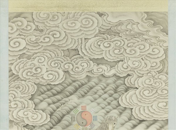 無名氏畫海馬獻圖　軸