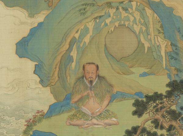 明仇英畫帝王道統萬年圖　冊　伏羲氏