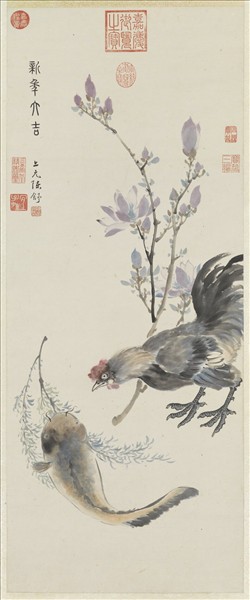 清陳舒新年大吉　軸