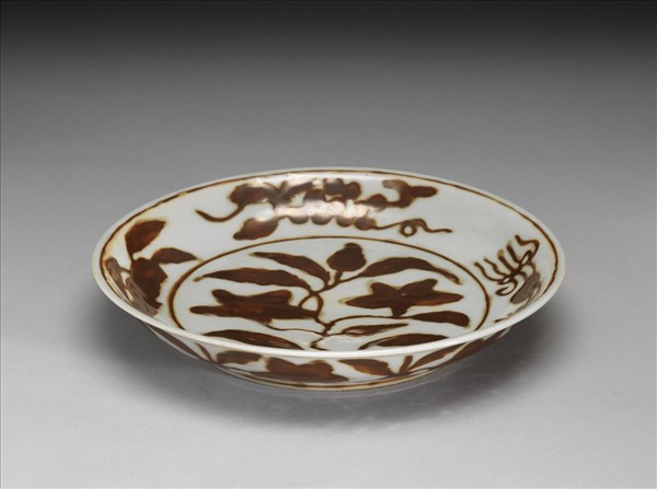 紫金釉花果紋盤