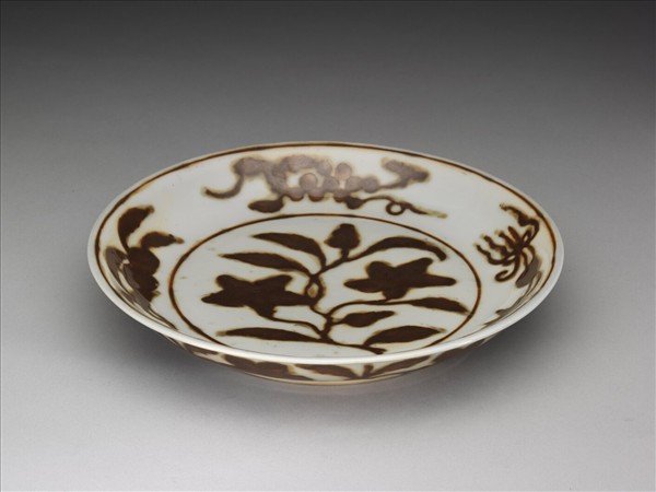 紫金釉花果紋盤