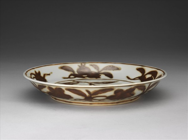 紫金釉花果紋盤