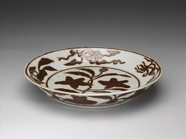 紫金釉花果紋盤