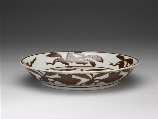 紫金釉花果紋盤