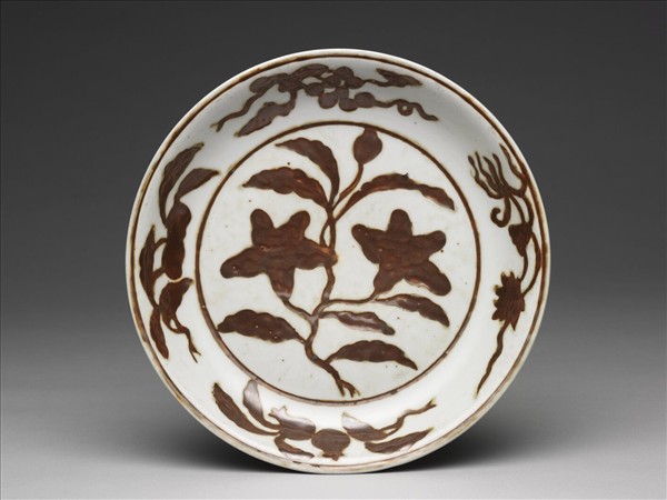 紫金釉花果紋盤