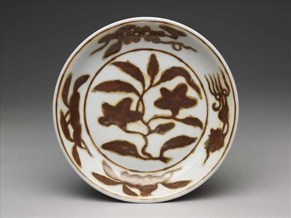 紫金釉花果紋盤