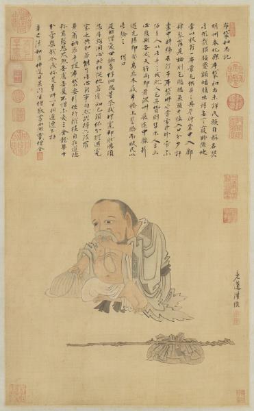 明陳洪綬布袋和尚像　軸