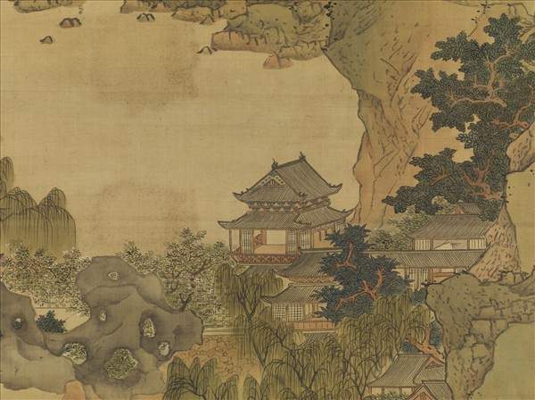 明劉度畫春山臺榭　軸