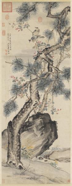 明吳令堂上白頭圖　軸