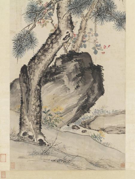 明吳令堂上白頭圖　軸