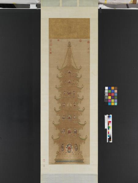 元人書金剛經塔　軸