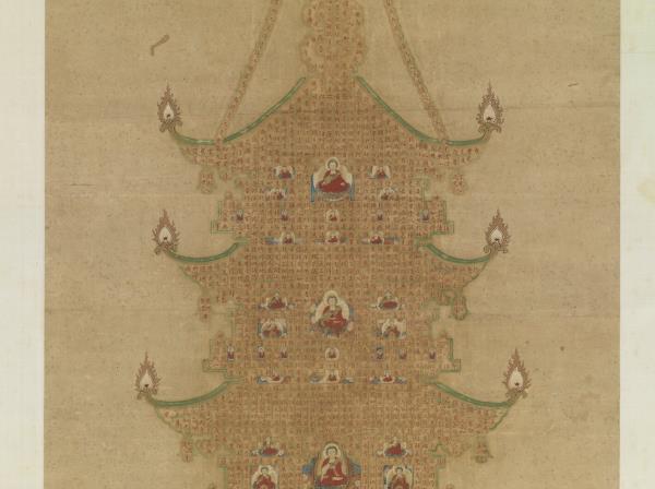 元人書金剛經塔　軸