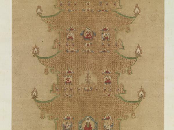 元人書金剛經塔　軸