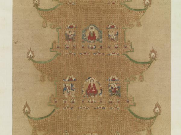 元人書金剛經塔　軸