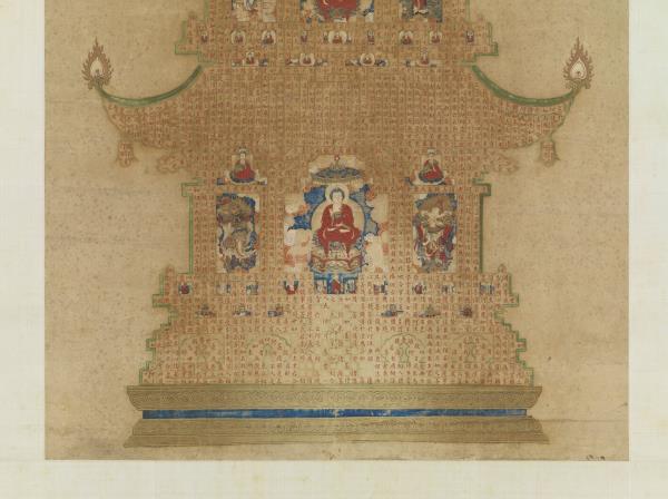 元人書金剛經塔　軸