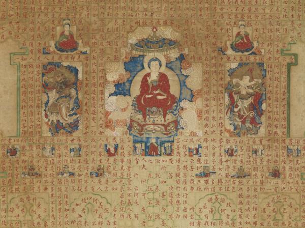 元人書金剛經塔　軸