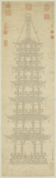 明王淑民書金剛經塔　軸