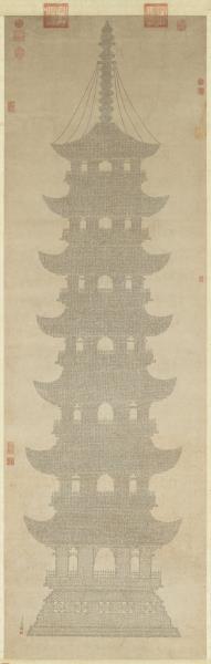 明李貞書妙法蓮華經塔　軸