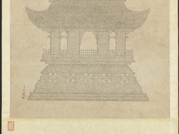 明李貞書妙法蓮華經塔　軸