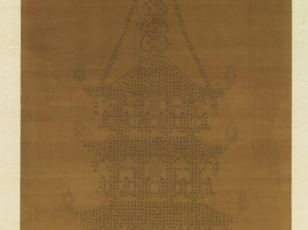 明人書金剛經塔　軸