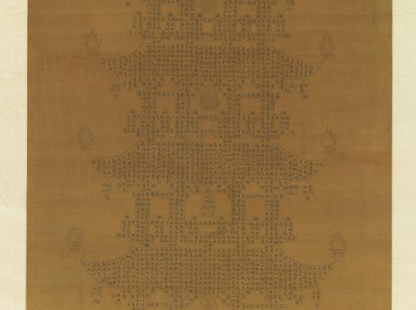 明人書金剛經塔　軸