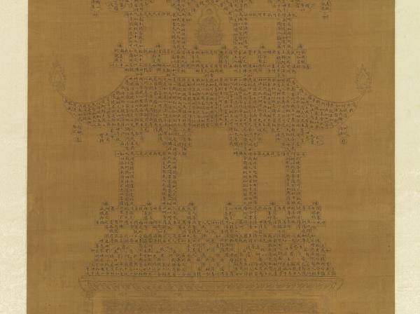 明人書金剛經塔　軸