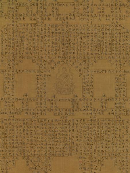 明人書金剛經塔　軸