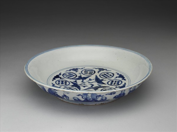 青花群仙祝壽盤