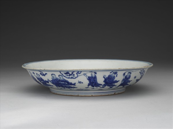 青花群仙祝壽盤