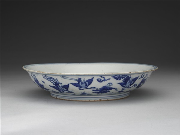 青花群仙祝壽盤