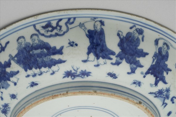 青花群仙祝壽盤