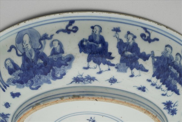 青花群仙祝壽盤
