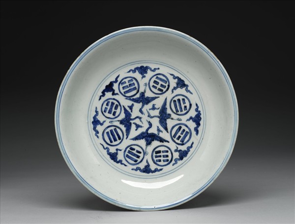 青花群仙祝壽盤