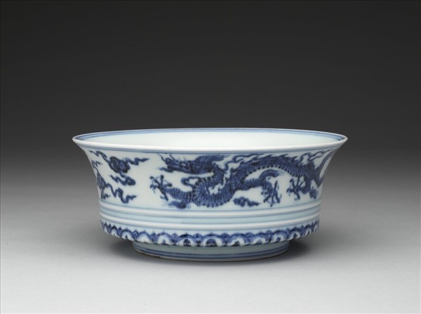 青花雙龍雲紋碗 