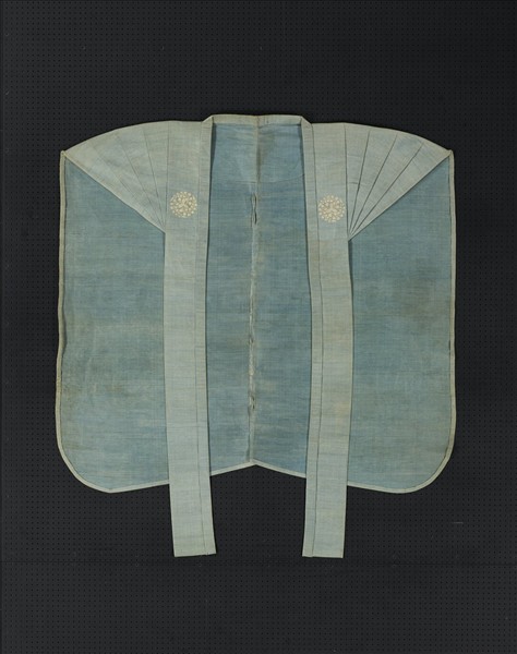 日本 淺蔥麻地肩衣（裃）