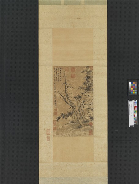 明項聖謨古木幽篁圖　軸