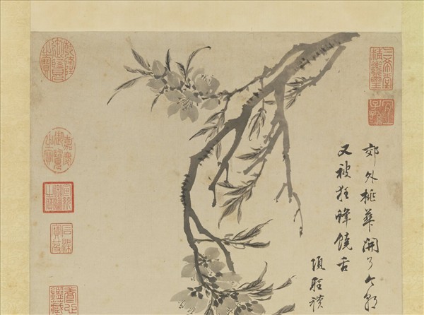 明項聖謨桃花寫生　軸