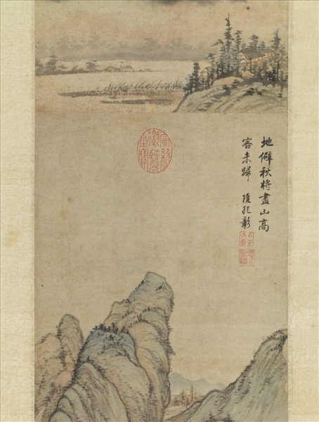 明項聖謨山水小景　軸