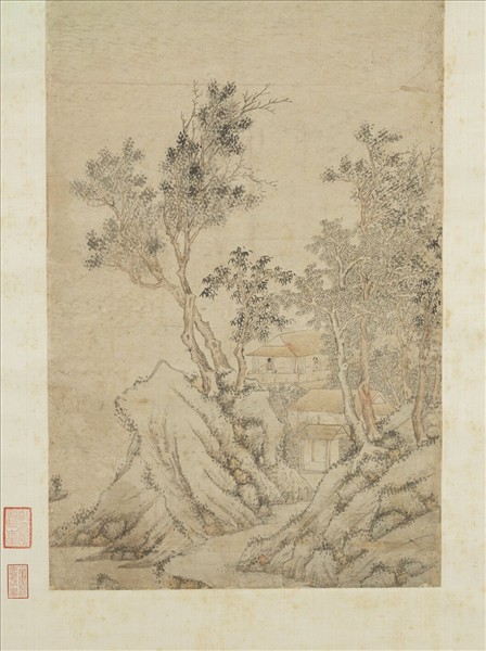 明孫枝畫杜甫詩意　軸