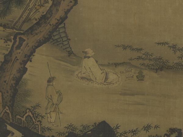 宋馬遠松間吟月　軸