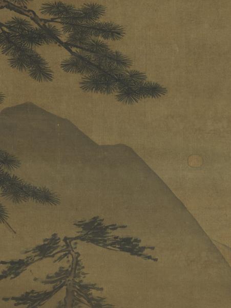 宋馬遠松間吟月　軸