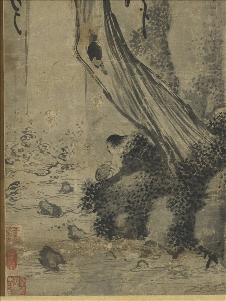 宋梁楷觀瀑圖　軸